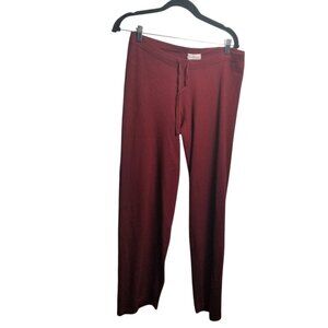 Women's Silk Cashmere Burgundy Lounge Comfy Warm Pants Sz M